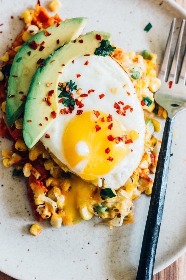 Charred Corn and Scallion Chilaquiles