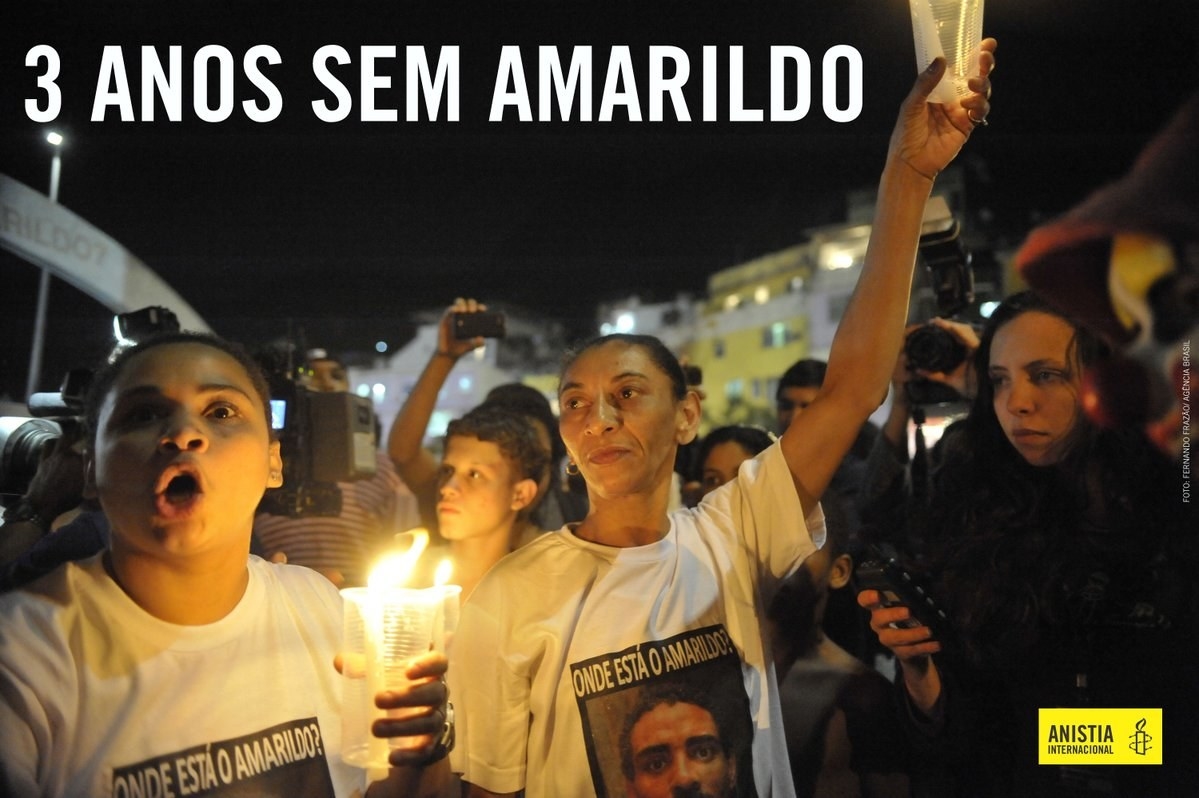 Inclusive, segundo este tuíte da Anistia Internacional, ontem completaram-se exatos três anos do desaparecimento do Amarildo.