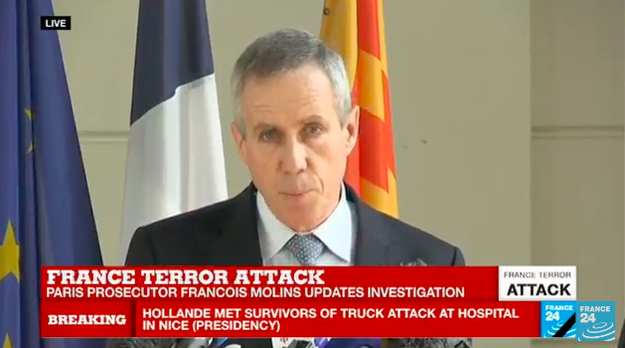 Paris prosecutor Francois Molins said the attacker was "completely unknown" to the intelligence community