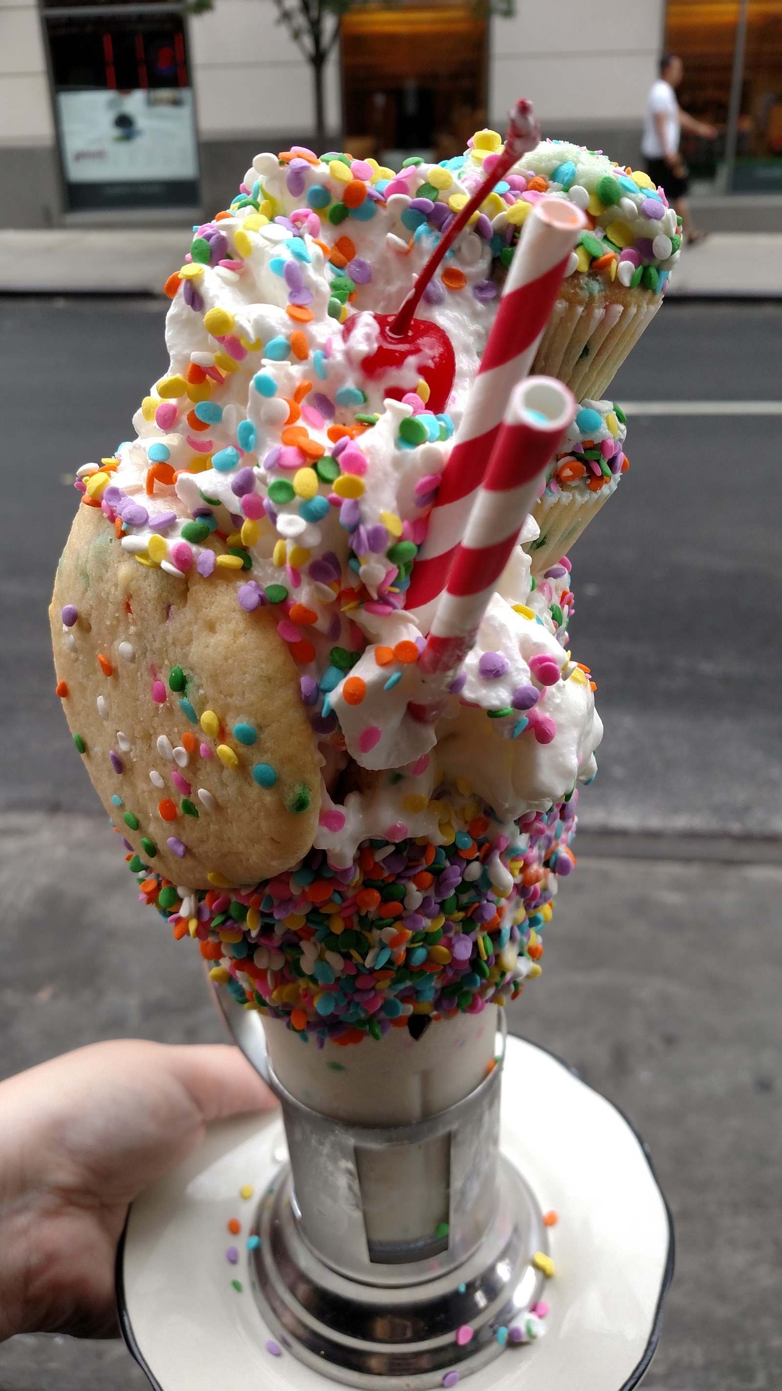 Chocolate Banana Cake Batter Milkshake - One Sweet Mess