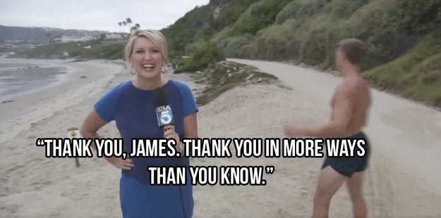 James had to continue off on his run, but not before Wendy could thank him for his contributions to her hard-hitting journalism.