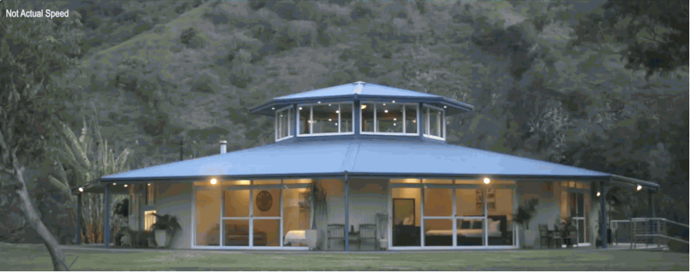 This rotating house is a luxury holiday home located in New South Wales, Australia. This unusual merry-go-round-like house was designed by Luke Everingham in 2006. If you aren't worried about getting dizzy-- you can take a holiday here, and stay in this spinning house for a pretty penny. Price ranges $350 to $700 per night (for 2 guests), not including an additional cleaning fee of up to $220.