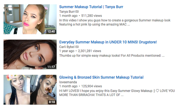Feeling obliged to look up "summer makeup" even though you'll never actually do it.
