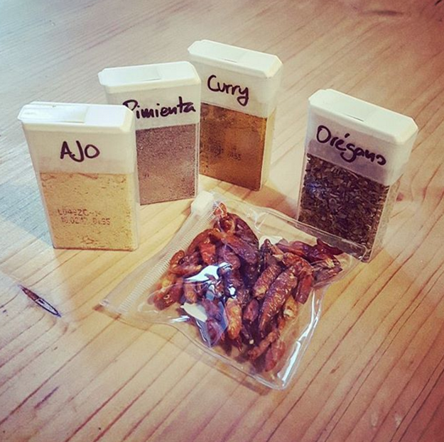 Store your spices in old Tic Tac boxes.
