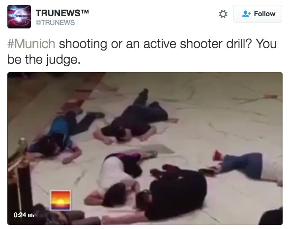 This photo allegedly shows showing people lying on the ground in Munich.