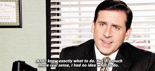 Image result for i had no idea what to do michael scott gif