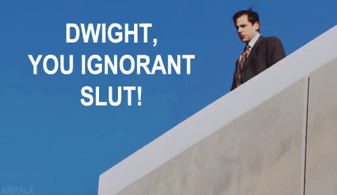"Dwight, you ignorant slut!"