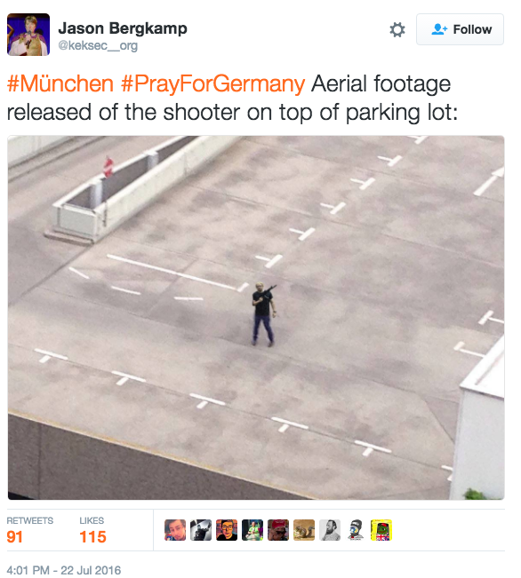 This photo is allegedly an aerial view of the Munich shooter.