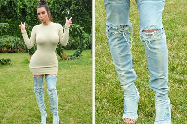 Kim kardashian best sale wearing yeezy boots