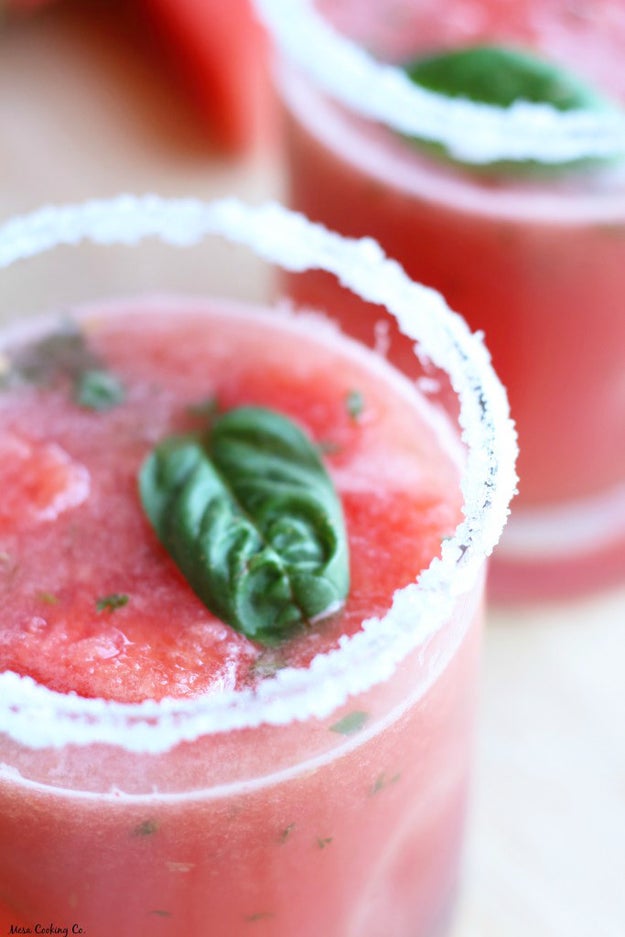 Watermelon Basil Margaritas