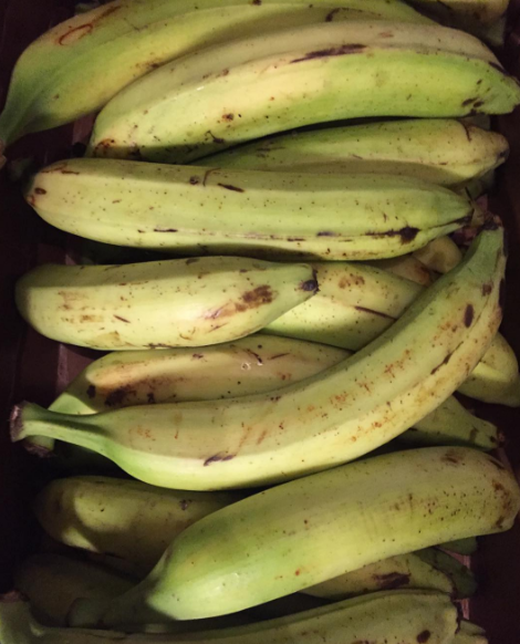 These plaintains that you have to peel back to get to the sweet stuff: