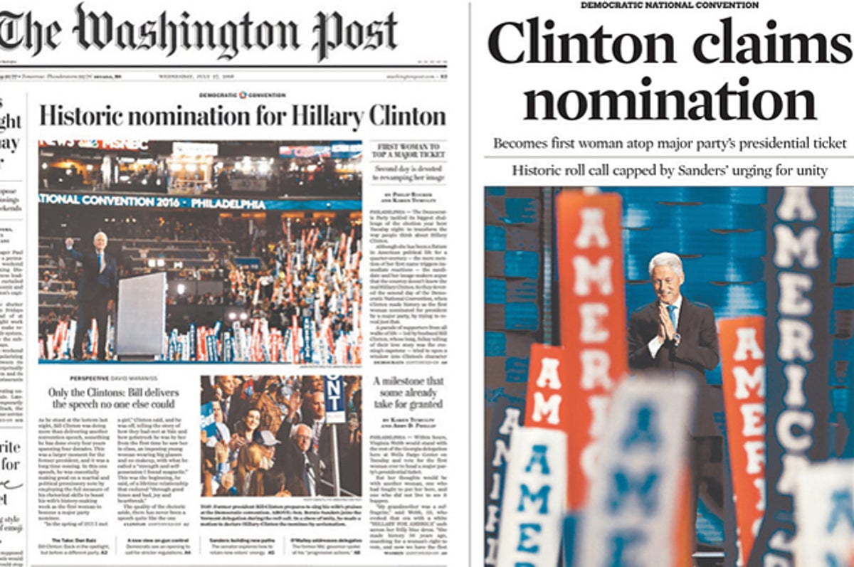 People Are Mad Hillary Was Left Off Some Front Pages After Making