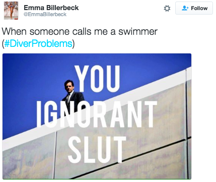 Or just as bad, when someone doesn't grasp the fact that just because you're wearing a bathing suit, you're not a swimmer: