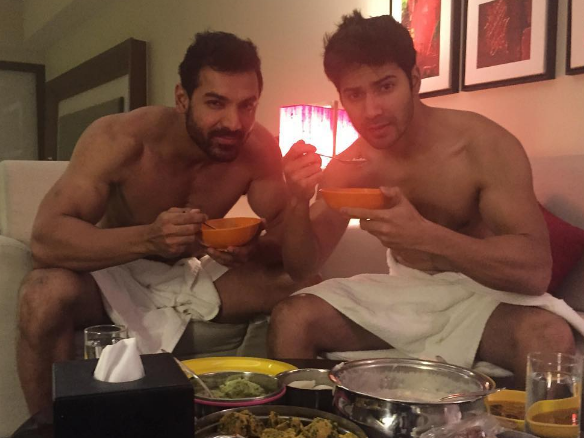 Varun Dhawan Photos Xxx - John Abraham And Varun Dhawan Ate Breakfast In Nothing But Towels