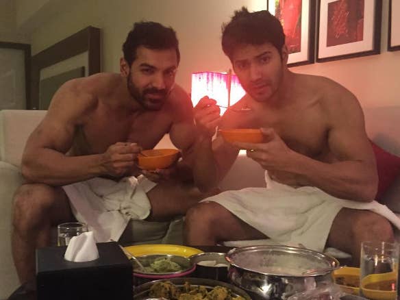 X John Abraham - John Abraham And Varun Dhawan Ate Breakfast In Nothing But Towels