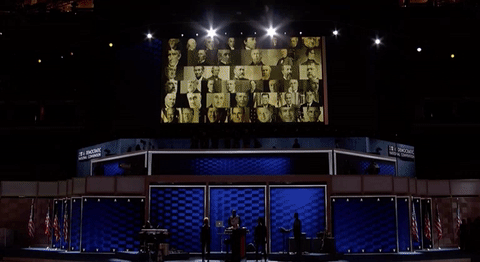 At the end of the night, Clinton shattered a virtual glass ceiling during a video address.