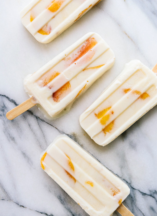 Creamy Peach and Honey Popsicles