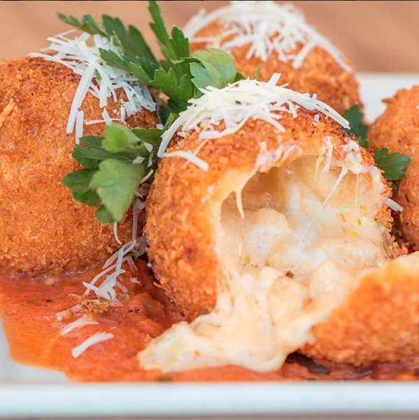 1.Just. a fried mac 'n cheese ball, all gooey and cheesey and...whatev...