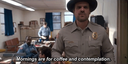 We all love a small town cop with a 'meh' attitude and love of strong black coffee.Enter Jim Hopper: despondent, depressed and still looking damn fine in that uniform. He has enough of the dark side in him to give zero fucks about actual authority and makes it his mission to suss out the truth behind the weird disappearance of the local kids. In short, he's totally bad ass.Side note: Everyone is the 80's smokes and it's awesome.