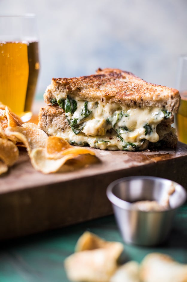 Irish Pub Spinach and Artichoke Grilled Cheese