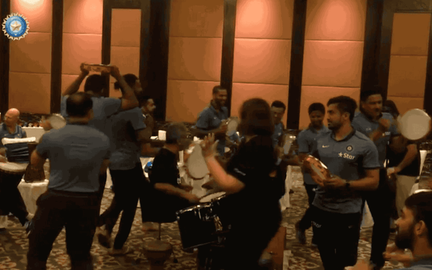 And while that was great news for fans, he did the most Indian boss-like thing and immediately organised a team building exercise that happened to involve… tambourines?