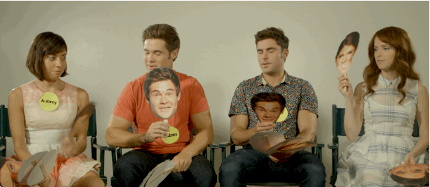 Adam: Yeahhhh, the fatso of the crew.Anna: It's me.Zac: Adam's on a super strict diet, so you don't really go to craft that much.Anna: He just goes to craft service to smell it, and like, longs to eat.Adam: I usually just take a few bites and then just vomit it all up.Anna: Too far.Zac: By the awesomeness of this photo, I'm gonna say me, because of my fat face.