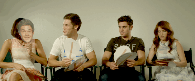 Zac: Are any of you on Tinder?Adam: You bitch! All right. Well, you're trying to get responses, you know? You're trying to get matches. What's the point of saying no?Anna: Yeah.