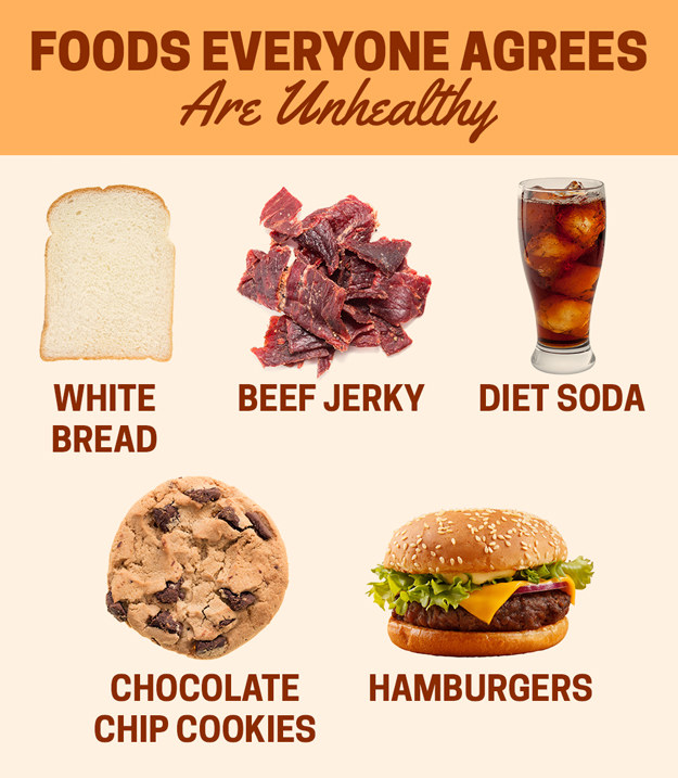 And everyone seemed to more or less agree that certain foods are unhealthy.