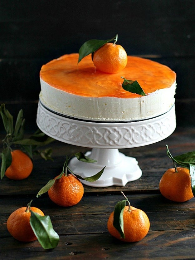 Clementine Mousse Cake With Peach Jelly