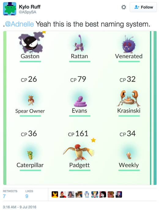 Pokemon Go Names, According to a Toddler