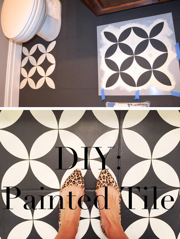 blogger&#x27;s black and white painted floor