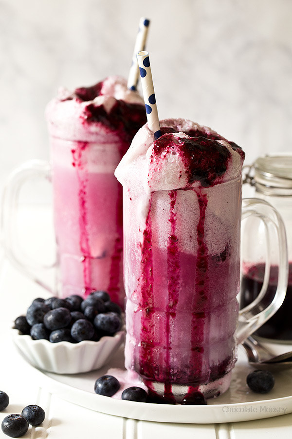 Blueberry Cream Soda Floats