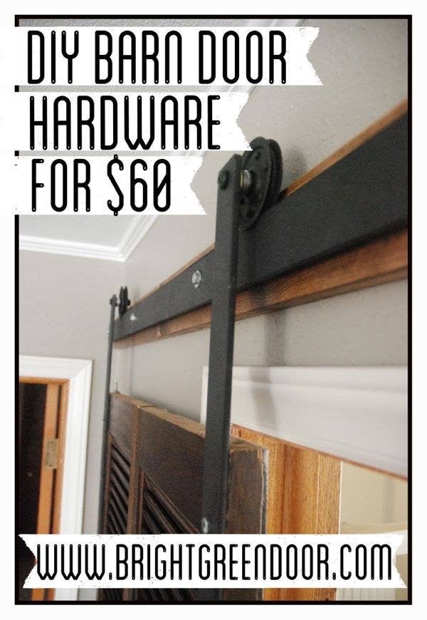 This tutorial is a little complicated, but it looks good and doesn&#x27;t require any welding. (You can just straight-up buy barn door hardware, but it is usually at least $160). If you don&#x27;t want to drill through steel — which, fair, but you can do it! — this is a great tutorial, too.