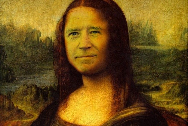 Joe Biden as Mona Lisa by Leonardo da Vinci