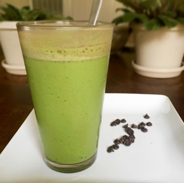 mint chocolate chip protein shake