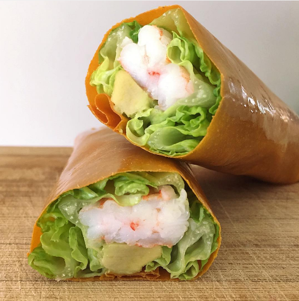 spring rolls with shrimp and avocado