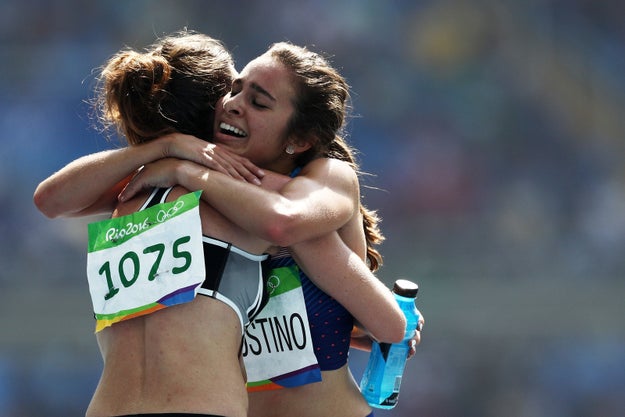 In what can only be called an act of true sportsmanship, New Zealand's Nikki Hamblin stopped in her women's 5000 metre final to walk the USA's injured Abbey D'Agostino to the finish line.