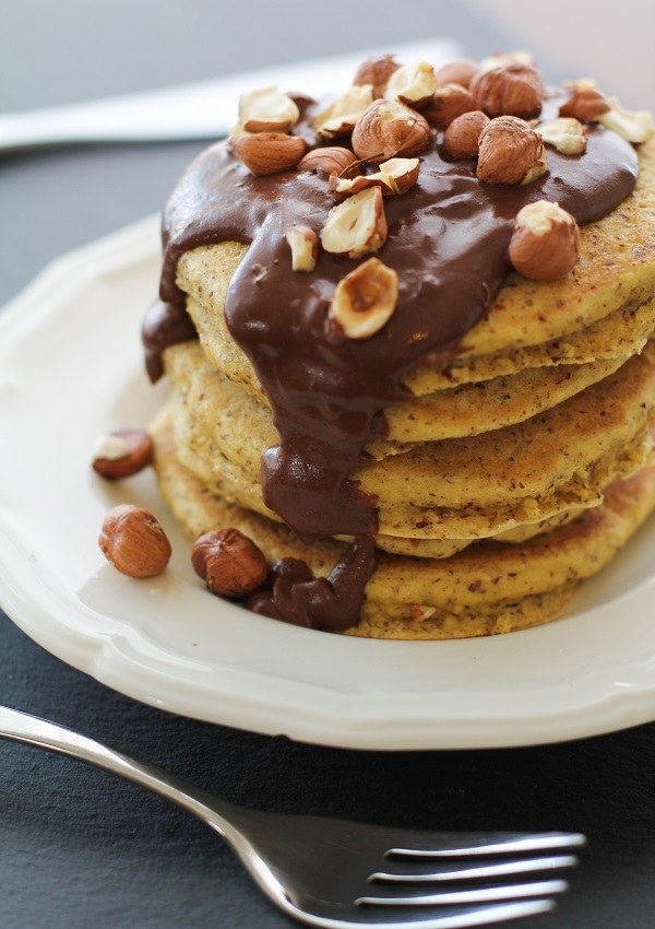 Gluten-Free Hazelnut Pancakes With Chocolate Coconut Cream