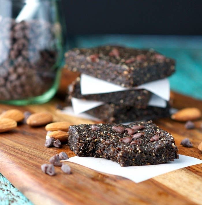 Rich in chocolate flavor with the hint of coffee freshness this snack is real grab-and-go perfection. Recipe here.