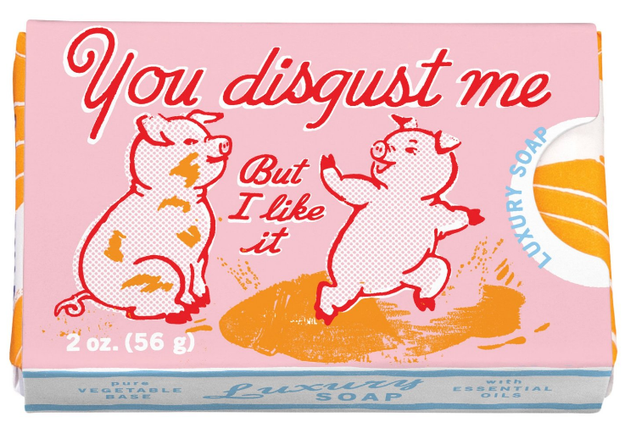 Soap that'll compliment you and insult you at the SAME TIME.