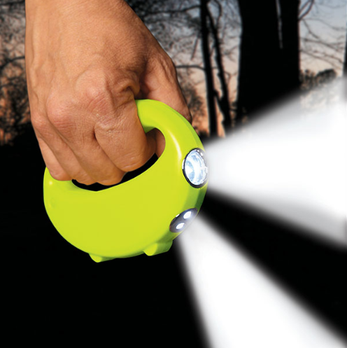 Bring this flashlight that lights the path ahead of you AND the ground in front of you — at the same time.