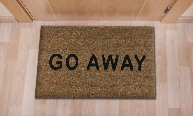 A doormat for people who would prefer *not* to have guests.