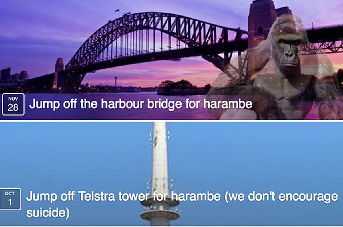 People Are Making Jump For Harambe Facebook Events And It S Probably Crossing A Line