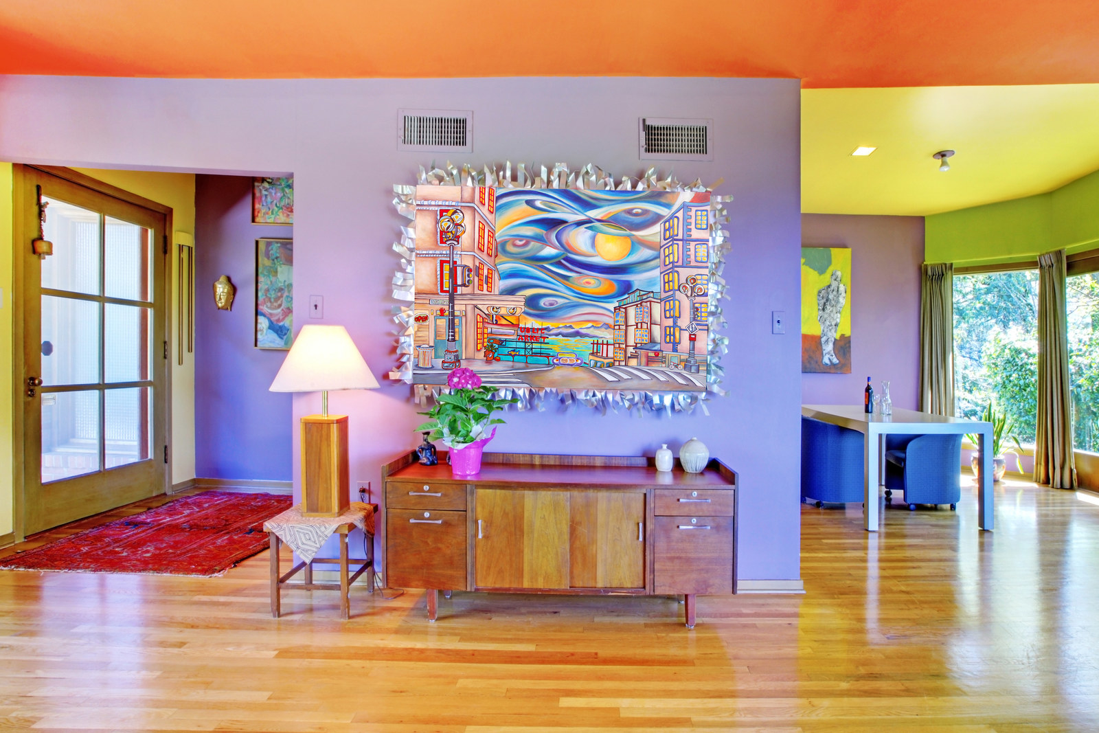 colorful walls living room