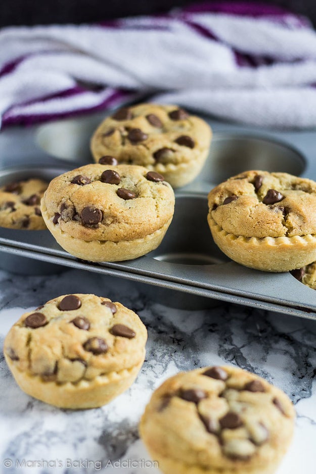 Nutella-Stuffed Chocolate Chip Cookie Pies