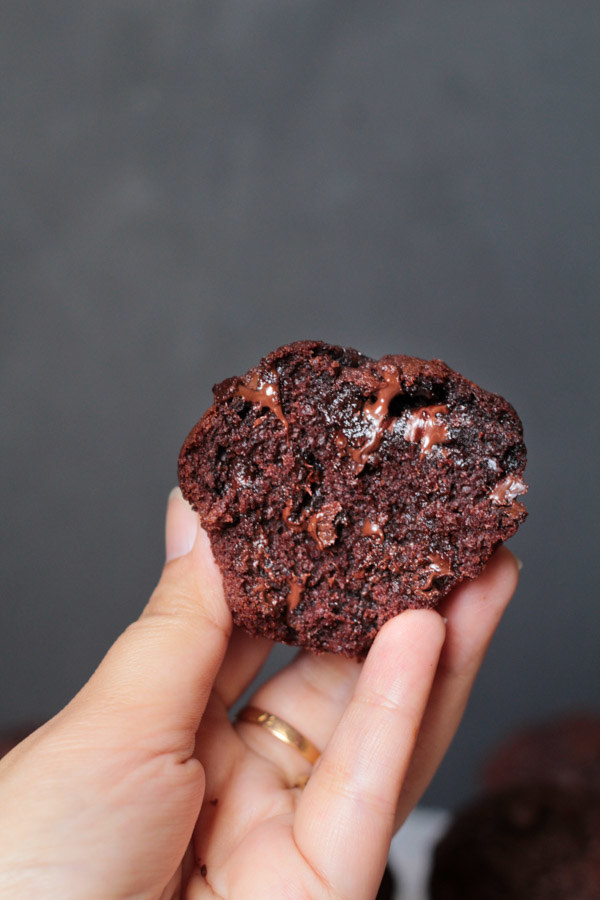 No-Mixer Double Chocolate Muffins