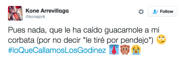 Las probabilidades de manchar la corbata con comida siempre están arriba del 90%.