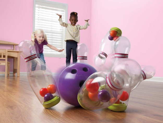 A translucent bowling set for kids that'll actually makes a satisfying clatter noise when they get a strike.