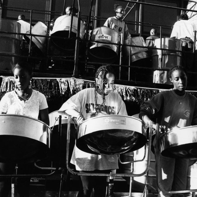 A steel band playing at the Notting Hill Carnival, London, August 1994