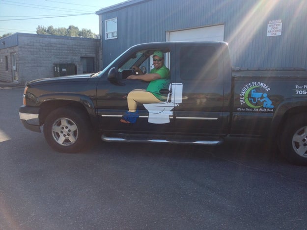 The decals were made by Classic Signs, and their photo of the finished job has been shared thousands of times.